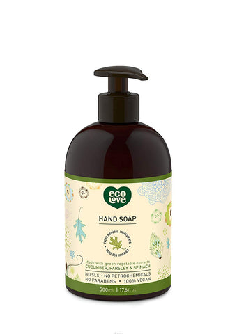 Eco Love Hand Soap With Green Vegetable Extracts, Cucumber, Parsley & Spinach-17.6 Oz