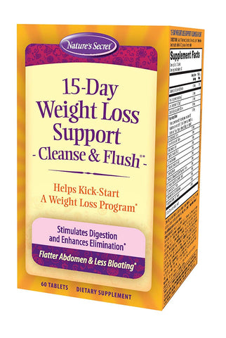 Nature's Secret 15 Day Weight Loss Support Cleanse & Flush-60 Tablets