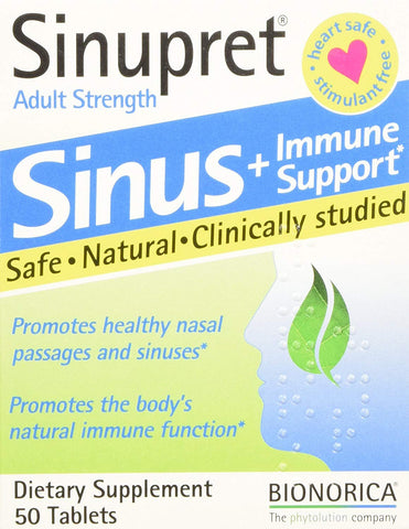 Bionorica Sinupret Adult Strength Sinus Plus Immune Support-50 Tablets