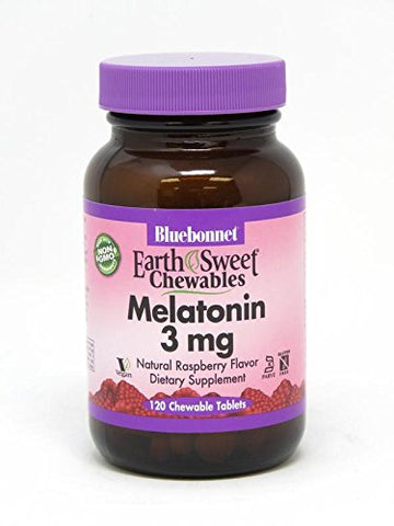 Bluebonnet Melatonin 3 Mg Raspberry Flavor-120 Chewable Tablets