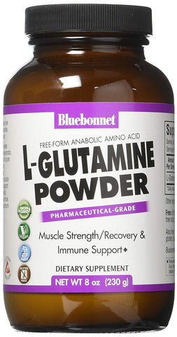 Bluebonnet L-Glutamine Powder Muscle Strength/Recovery & Immune support-8 Oz