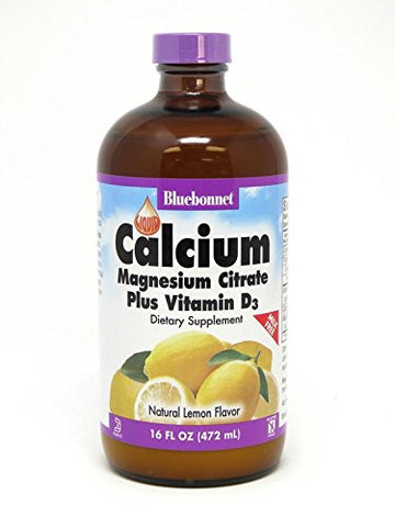 Bluebonnet Calcium, Magnesium Plus Vitamin D3 Natural Lemon Flavor-16 Oz