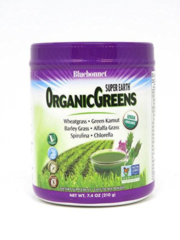 Bluebonnet Organic Greens Easy To Mix Powder-7.4 Oz