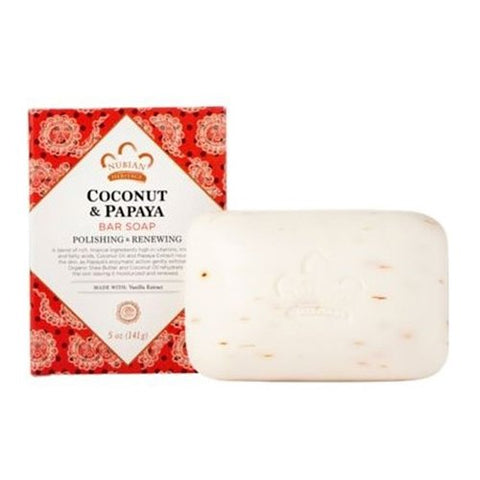 Nubian Heritage Coconut & Papaya Bar Soap With Vanilla Beans-5 Oz