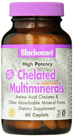 Bluebonnet Chelated Multiminerals Iron-Free-60 Caplets