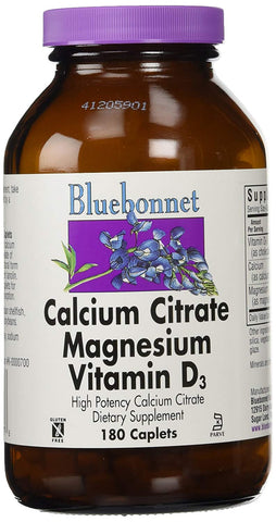 Bluebonnet Calcium Citrate, Magnesium & Vitamin D3-180 Caplets