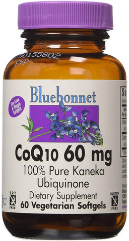 Bluebonnet CoQ10 60 Mg 100% Pure Kaneka Ubiquinone-60 Vegetarian Softgels