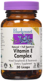 Bluebonnet Vitamin E Complex Mixed Tocopherols & Tocotrienols-30 Licaps