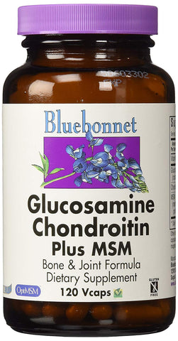 Bluebonnet Glucosamine Chondroitin Plus MSM-120 Vegetable Capsules
