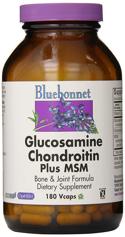 Bluebonnet Glucosamine Chondroitin+MSM-180 Vegetable Capsules