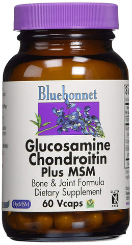 Bluebonnet Glucosamine Chondroitin Plus MSM-60 Vegetable Capsules