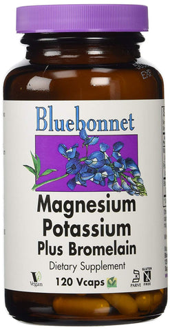 Bluebonnet Magnesium Potassium Bromelian-120 Vegetable Capsules