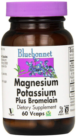 Bluebonnet Magnesium Potassium Plus Bromelain-60 Vegetable Capsules