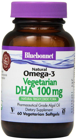 Bluebonnet Omega-3 Vegeterian DHA 100 Mg-60 Vegetarian Softgels