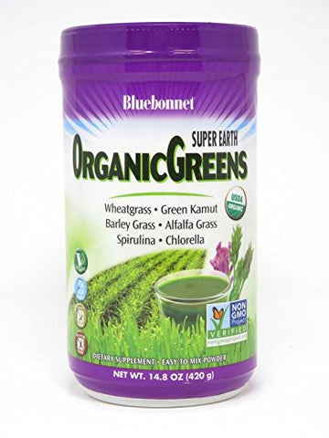 Bluebonnet Organic Greens Easy To Mix Powder-14.8 Oz