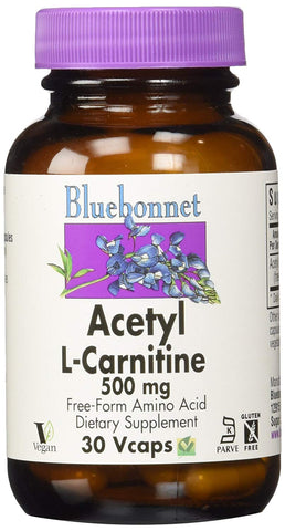 Bluebonnet Acetyl L-Carnitine 500 Mg Amino Acid-30 Vcaps