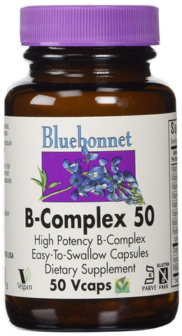 Bluebonnet B-Complex 50 High High Potency B-Complex-50 Vegetable Capsules