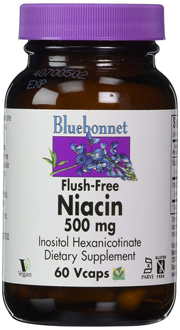 Bluebonnet Niacin 500 Mg Flush Free Inositol Hexanicotinate-60 Vegetable Capsules