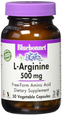 Bluebonnet L-Arginine 500 Mg Amino Acid-50 Vegetable Capsules