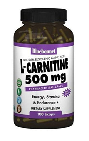 Bluebonnet L-Carnitine 500 Mg Energy Stamina & Endurance-100 LiCaps