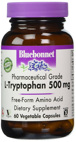Bluebonnet L-Tryptophan 500 Mg Pharmaceutical Grade-60 Vegetable Capsules