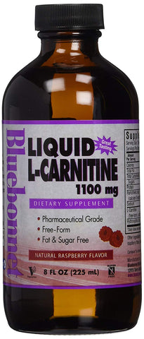 Bluebonnet Liquid L-Carnitine 1100 Mg Natural Rasberry Flavor-8 Oz