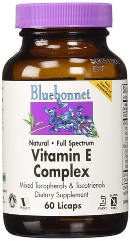 Bluebonnet Vitamin E Complex Mixed Tocopherols & Tocotrienals-60 Licaps