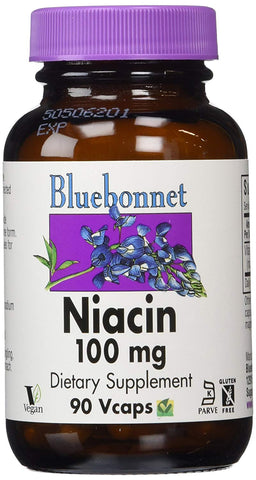 Bluebonnet Niacin 100 Mg Dietary Supplement-90 Vegetable Capsules