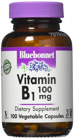 Bluebonnet Vitamin B1 100 Mg Dietary Supplement-100 Vegetable Capsules