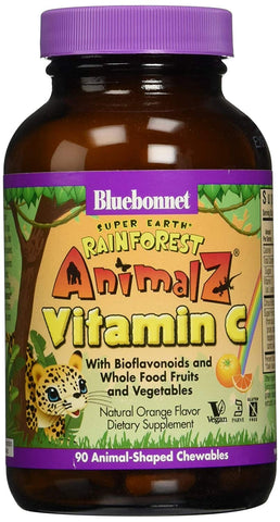 Bluebonnet AnimalZ Vitamin C Orange Flavor-90 Animal Shaped Chewable