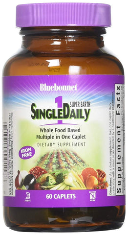 Bluebonnet Single Daily Multivitamin Iron Free-60 Caplets