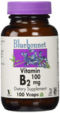 Bluebonnet Vitamin B2 100 Mg Dietary Supplement-100 Vegetable Capsules