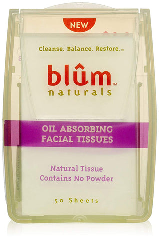 Blum Naturals Oil Absorbing Facial Tissues-50 Sheets