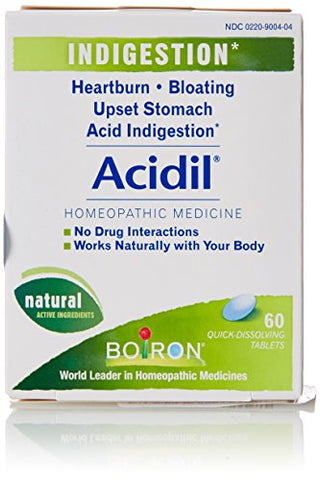 Boiron Acidil Indigestion Homeopathic Medicine-60 Quick Dissolving Tablets