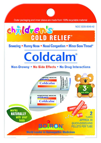 Boiron Children's Coldcalm Cold Relief-2 Tubes Approx.80 Quick-Dissolving Pellets Per Tube