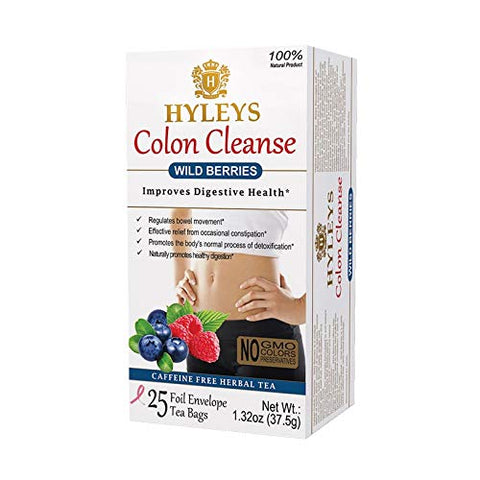 Hyleys Colon Cleanse Wild Berries 25 Foil Envelope Tea Bags-1.32 Oz