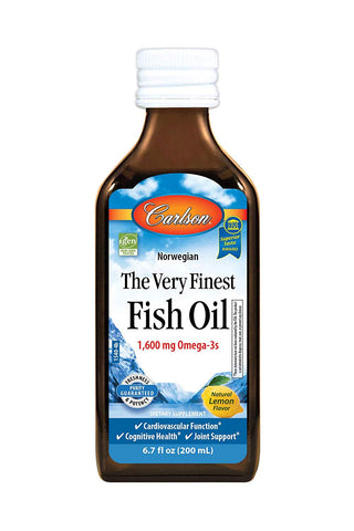 Carlson Norwegian Fish Oil With1600 Mg Omega-3s Lemon Flavor-6.7 Oz