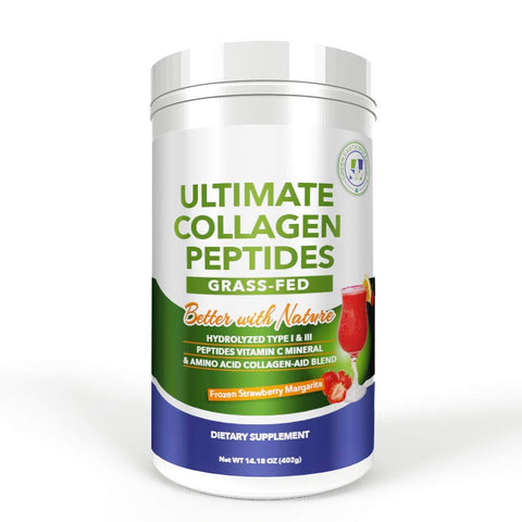 Green Earth Botanicals Ultimate Collagen Peptides Frozen Strawberry Margarita Flavor-14.18 Oz