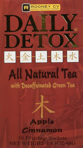 Rooney CV Daily Detox All Natural Tea Apple Cinnamon 30 Sachets-1.63 Oz