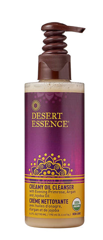 Desert Essence Creamy Oil Cleanser With Evening Primrose, Argan & Jojoba Oil-6.4 Oz