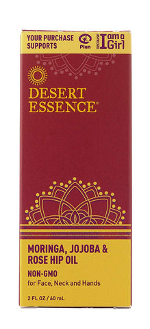 Desert Essence Moringa, Jojoba & Rose Hip Oil-2 Oz