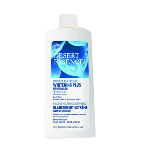 Desert Essence Tea Tree Oil Whitening Plus Mouthwash Cool Mint-16 Oz