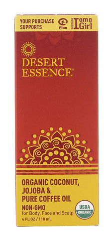 Desert Essence Organic Coconut Jojoba & Pure Coffee Oil-4 Oz