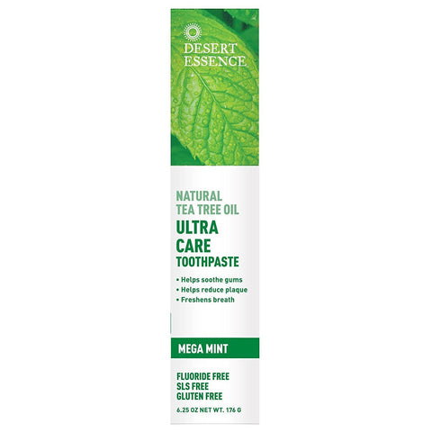 Desert Essence Natural Tea Tree Oil Ultra Care Toothpaste Mega Mint-6.25 Oz