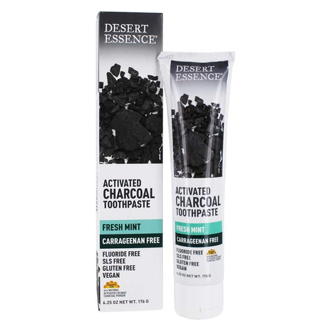 Desert Essence Activated Charcoal Toothpaste Fresh Mint-6.25 Oz