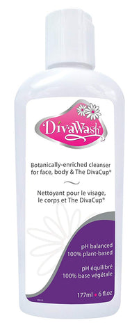 Diva Wash Cleanser For Face, Body & The Diva Cup-6 Oz
