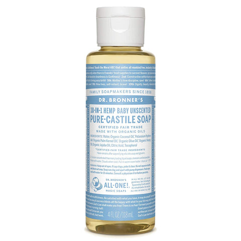 Dr.Bronner's Pure Castile Soap 18 In 1 Hemp Baby Unscented-4 Oz