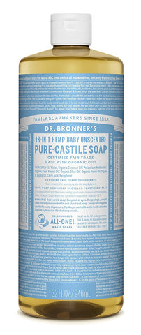 Dr.Bronner's Pure Castile Soap 18 In 1 Hemp Baby Unscented-32 Oz