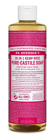 Dr.Bronner's Pure Castile Soap 18 In 1 Hemp Rose-16 Oz
