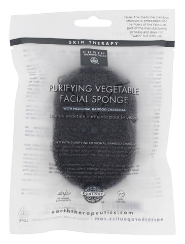 Earth Therapeutics Purifying Vegetable Facial Sponge With Medicinal Bamboo Charcoal